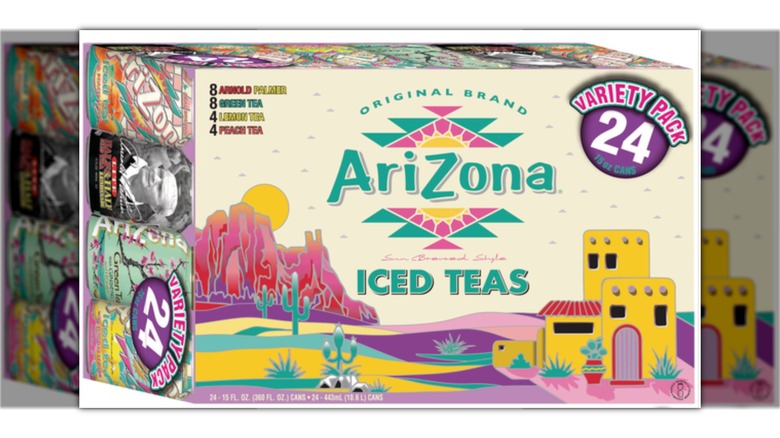 Variety pack of Arizona Iced Tea in a paper box