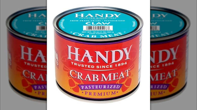 Can of Handy premium crab meat