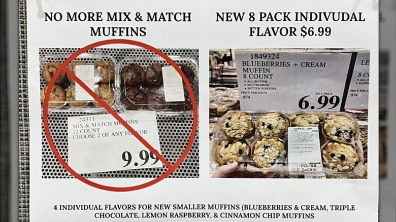 Sign from Costco about muffin changes.