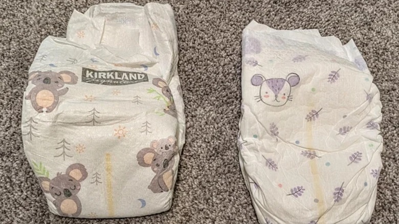 New and old versions of Kirkland diapers