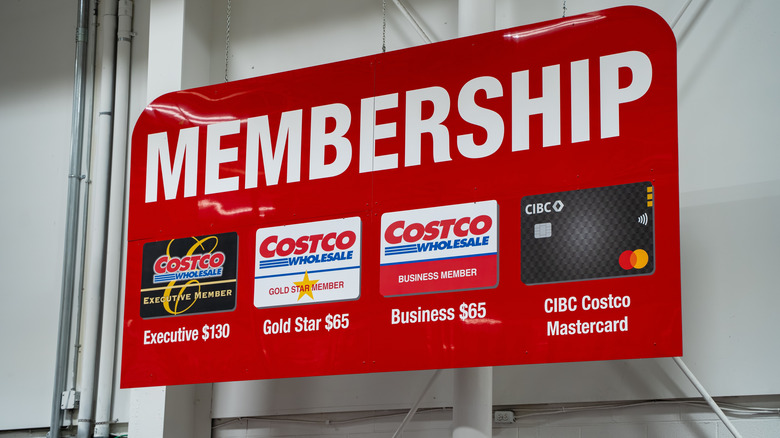 Costco membership sign.