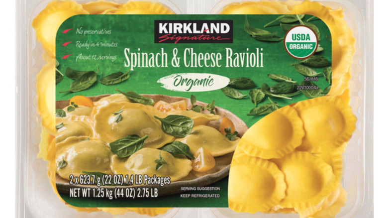 Kirkland Signature organic spinach and cheese ravioli