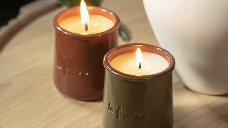 candle in yogurt container