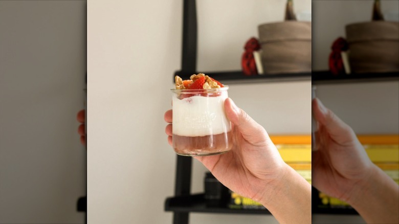 parfait in yogurt container