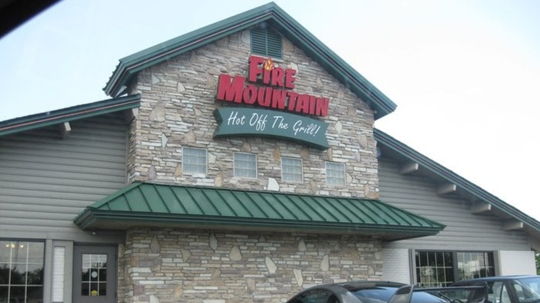Outside view of Fire Mountain building with sign on building