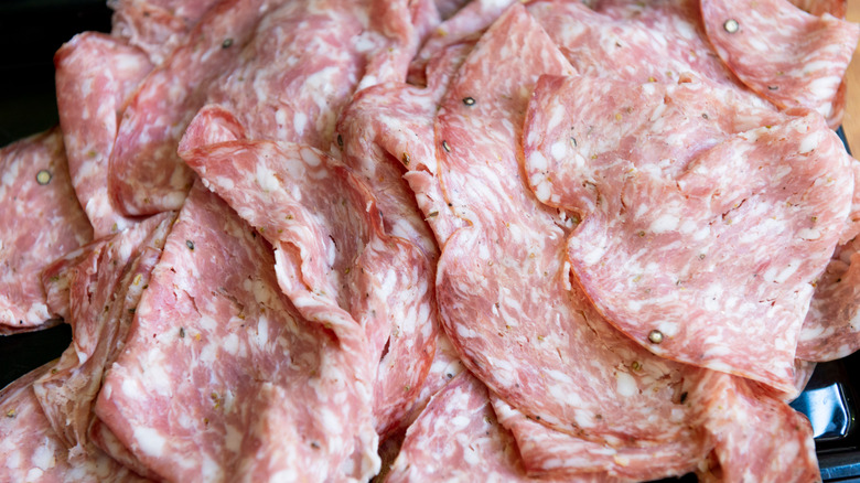 thin slices of finocchiona