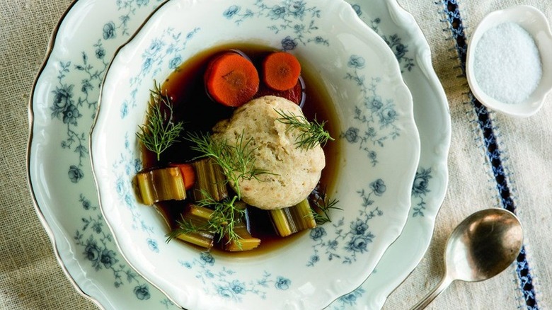 Bowl of matzo ball soup
