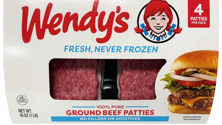 Packet of 4 Wendy's ground beef patties
