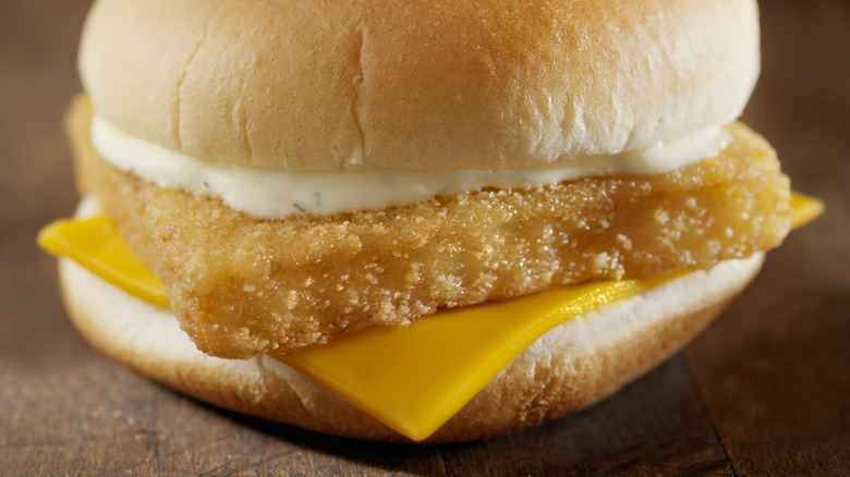 Close up of McDonald's Filet-O-Fish sandwich