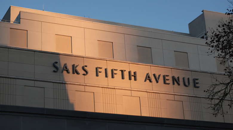 Saks Fifth Avenue sign exterior