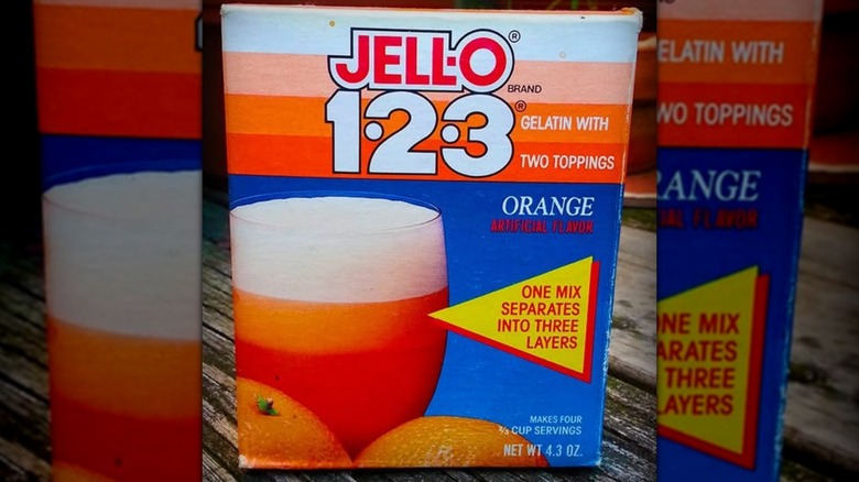 Retro Jell-O 1-2-3 dessert packaging