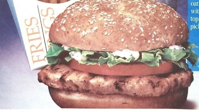 An advert for the BK Broiler with white text on a blue background