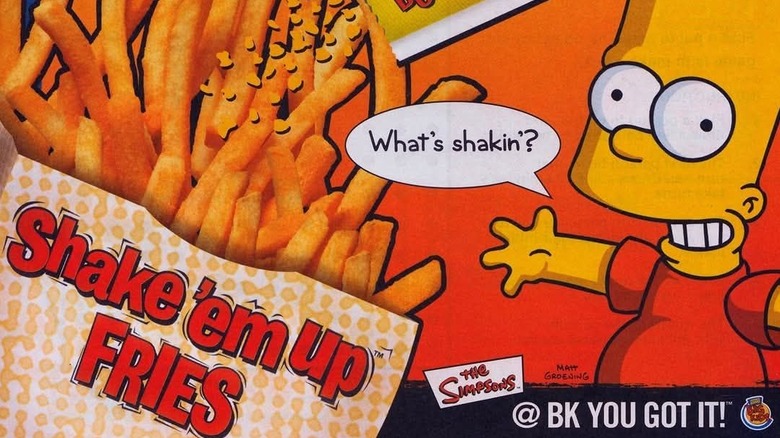 Shake 'em up Fries with a picture of Bart Simpson
