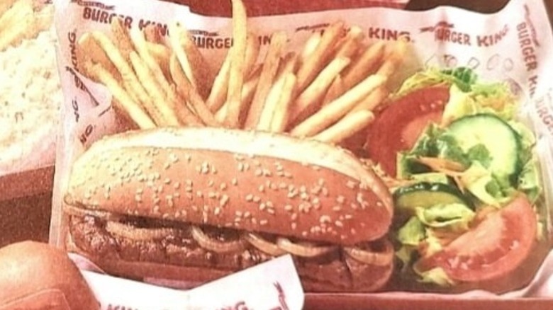 An advert of the Burger King steak sandwich