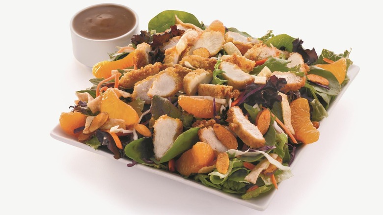 Asian salad in white bowl