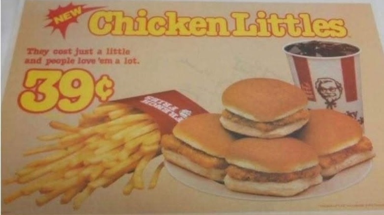 Advert with KFC Chicken Littles costing 39 cents