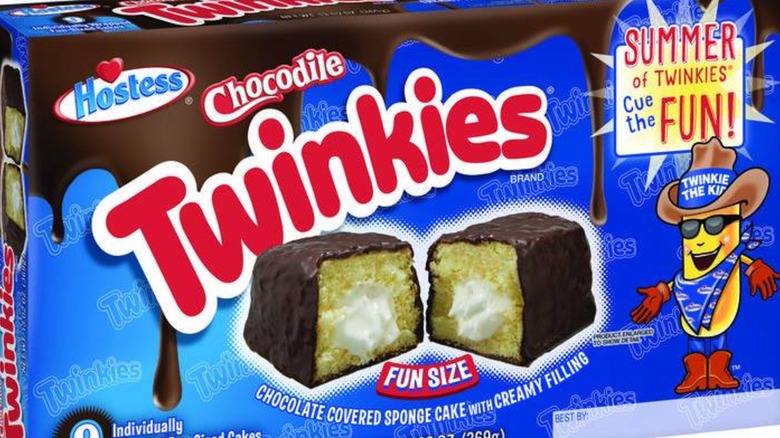 Hostess Chocodile box with a chocodile cut in half on the front