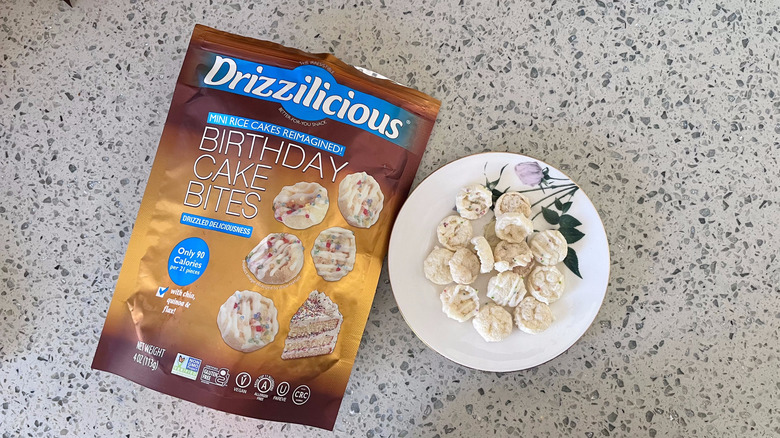 Birthday Cake Bites on a plate