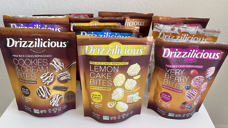 Drizzilicious packs on a table