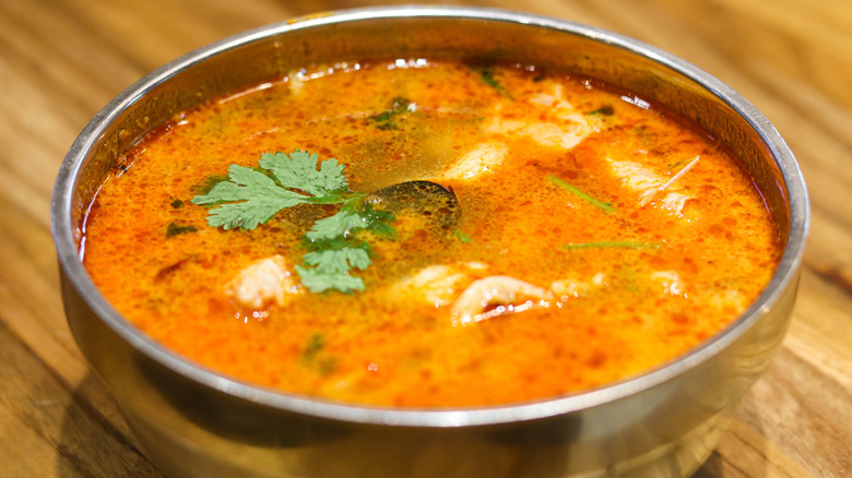Bowl of tom yum seafood soup