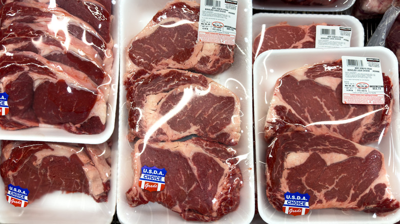 packaged USDA Choice beef ribeye steaks for sale
