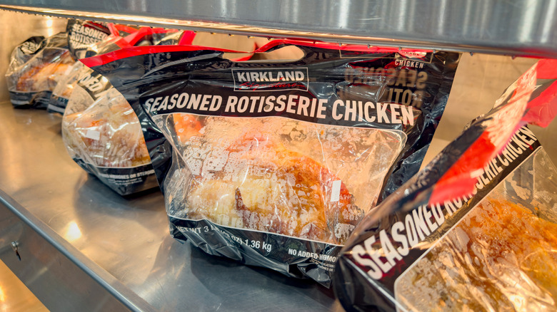 Costco rotisserie chicken in plastic bag