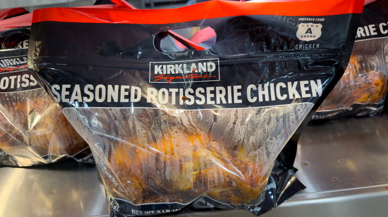 Costco rotisserie chicken in new plastic bag