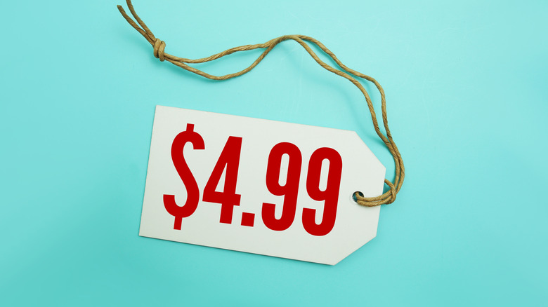 $4.99 price tag on blue background