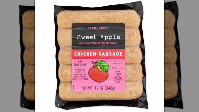 Package of Trader Joe's Sweet Apple Chicken Sausage
