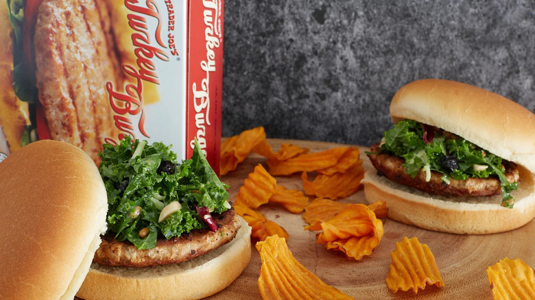 Package of Trader Joe's turkey burgers