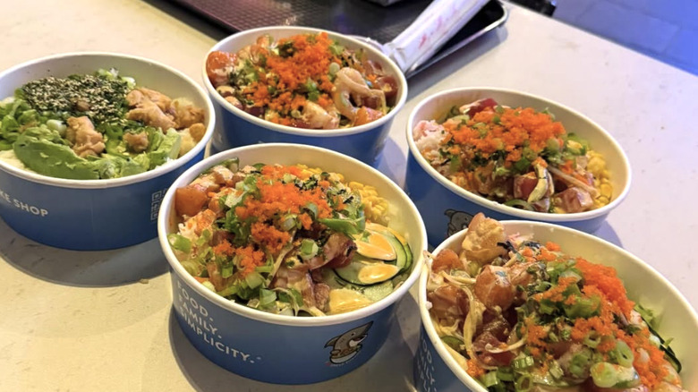 Poke bowls at Uncle Sharkii