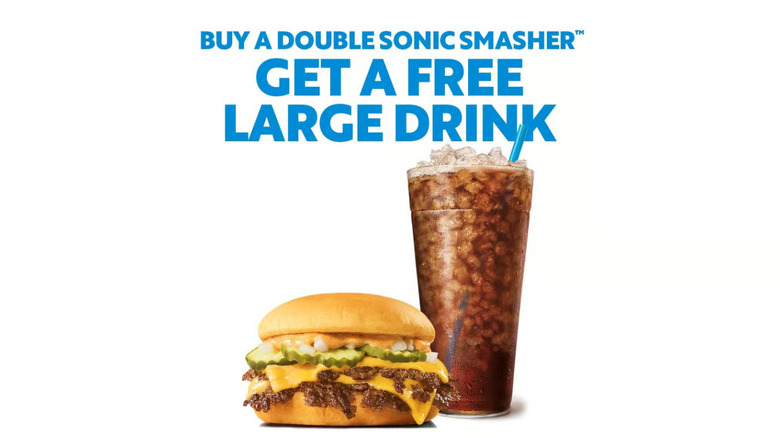 Sonic free large drink with Double SONIC Smasher deal.