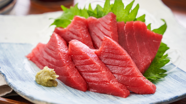 Japanese food : Sashimi of pacific bluefin tuna