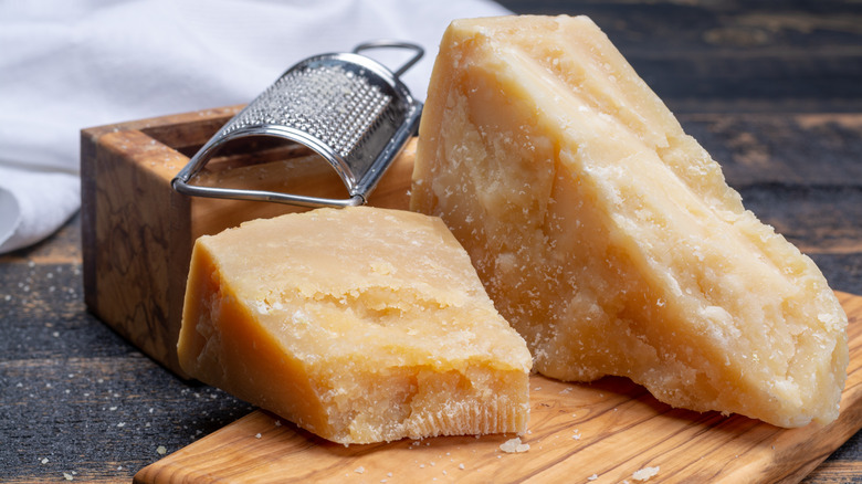 Parmigiano-Reggiano and cheese grater