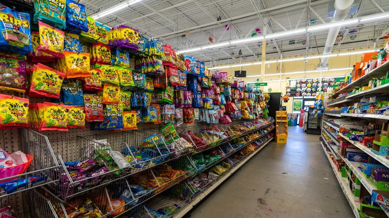 Dollar Tree Discount Store Candy Aisle