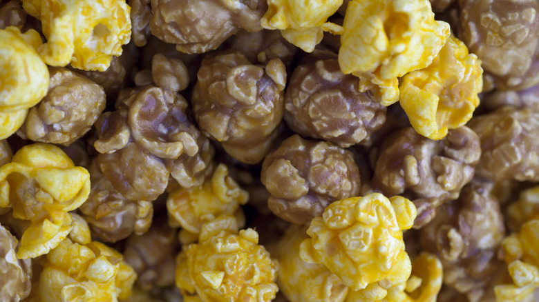 Caramel and cheese flavored Garrett popcorn close up