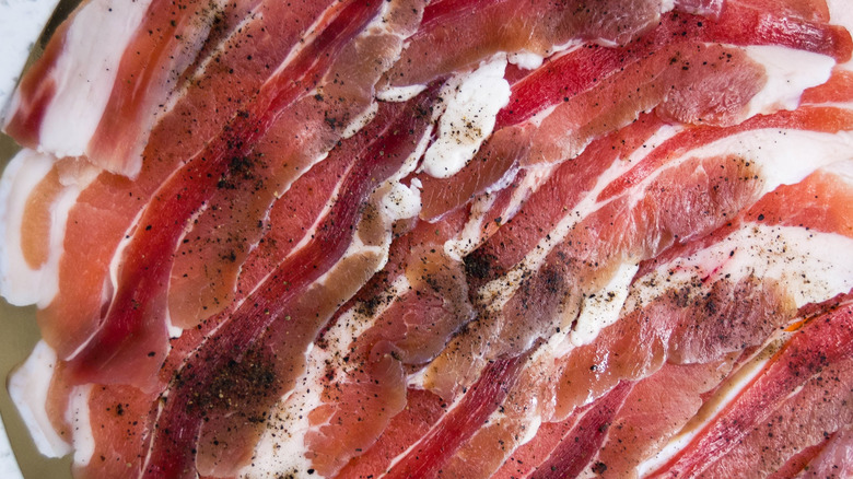 Close of salted pork belly