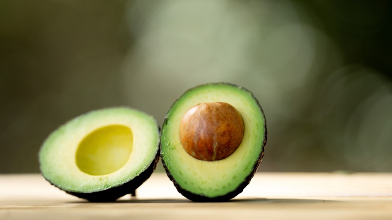 Avocado sliced in half
