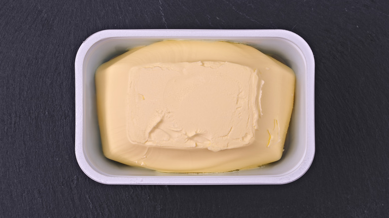 Freshly-opened box of margarine