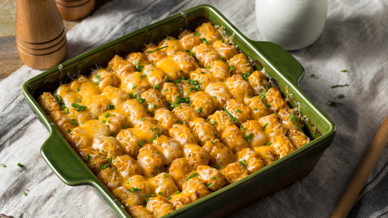 Hot dish in a green dish