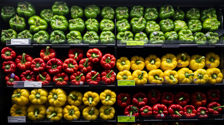 bell peppers in supermarket