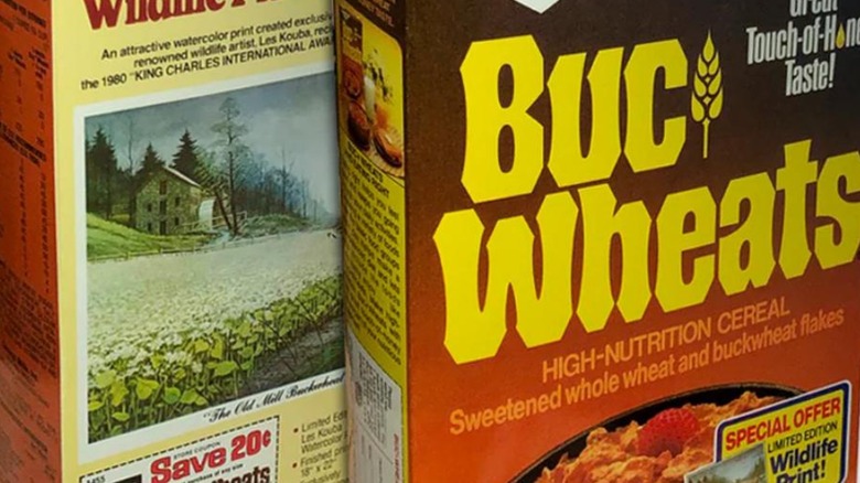 Front and back cover of Buc Wheat cereal box