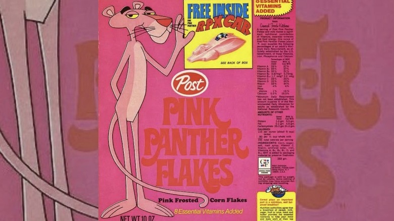 Pink Panther enjoying his cereal from commercial
