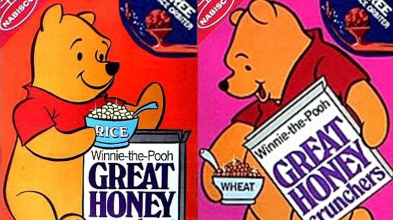 two boxes of Winnie-the-Pooh cereal