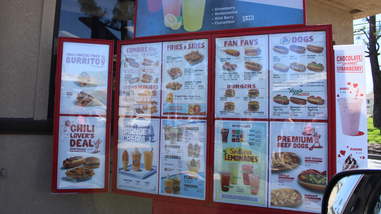 Wienerschnitzel drive-thru menu