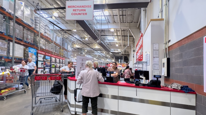 Merchandise return counter at Costco