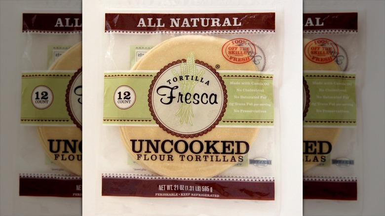 Package of Tortilla Fresca uncooked flour tortillas