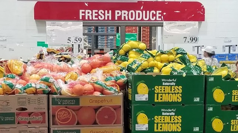 Costco produce sign and citrus