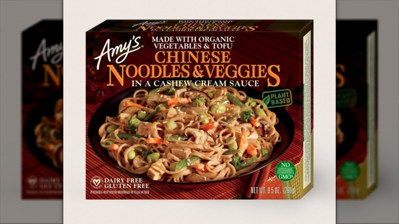 Package of Amy's Chinese Noodles & Veggies in a Cashew Cream Sauce