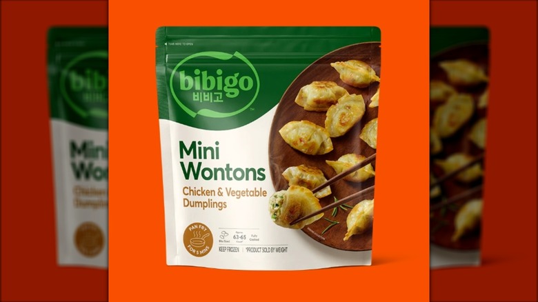 Package of Bibigo Mini Chicken and Vegetable Wontons